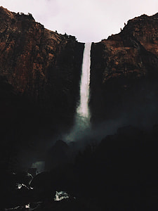 low light photography of waterfall thumbnail