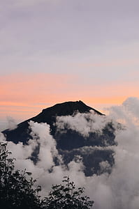 silhouette photo of cloudy mountain thumbnail