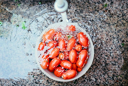 white ceramic bowl on sink thumbnail
