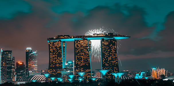 fireworks display in Marina Bay Sands Singapore thumbnail