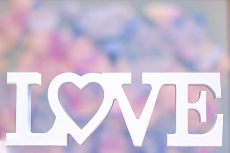 white Love cutout decor thumbnail