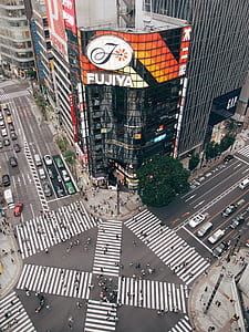 aerial photography of Fujiya curtain wall building thumbnail