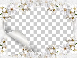 Wedding Microsoft PowerPoint , White Flower Frame , white floral digital frames PNG clipart