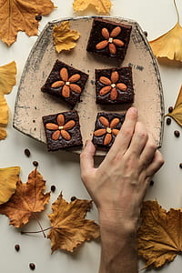 person holding brownies with almonds thumbnail