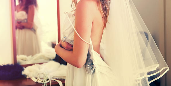 woman wearing white wedding gown thumbnail