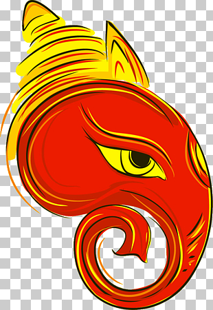 Ganesha Ganesh Chaturthi Hinduism Illustration, Abstract Ganesha, illustration of red elephant PNG clipart