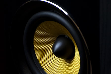 close-up photo of black subwoofer speaker thumbnail