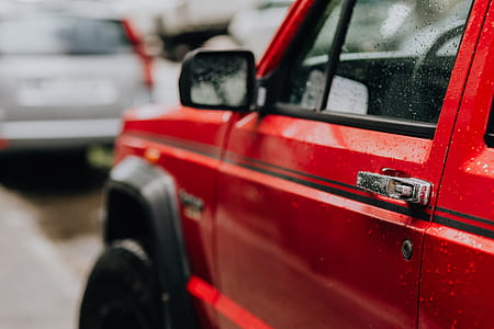 Old red Jeep Cherokee thumbnail