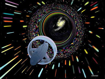 Spaceship traveling through a wormhole thumbnail