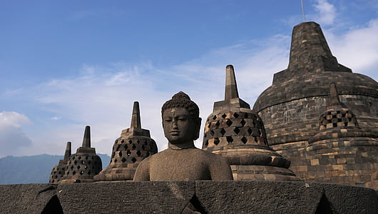 Buddha statue under blue and white sky during daytime thumbnail
