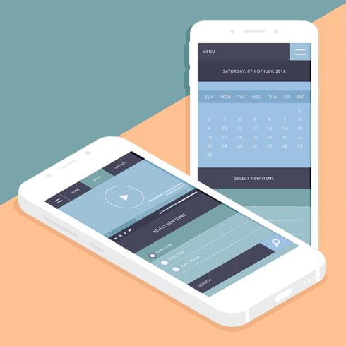 Vector Mobile App GUI eps, ai, svg file