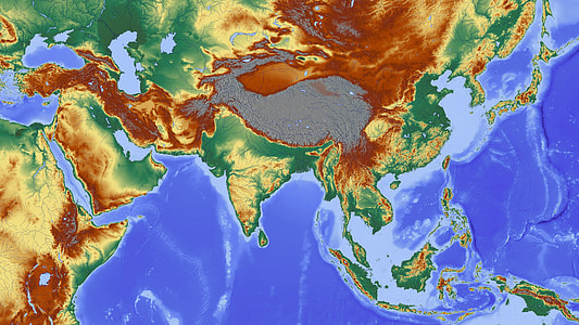 Elevation map of Asia thumbnail