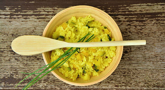 wooden bowl filled with fried rice thumbnail