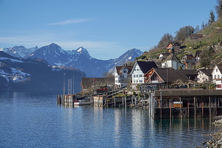 village beside body of water thumbnail
