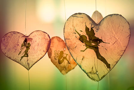heart-shape brown hanging ornament thumbnail