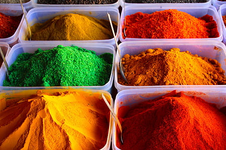 assorted powders in clear plastic containers thumbnail