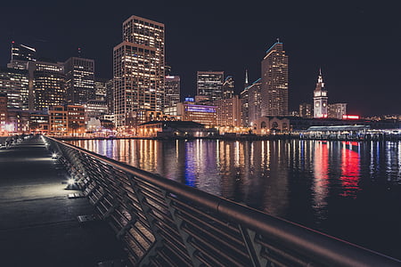 lighted city skyline by the bay thumbnail