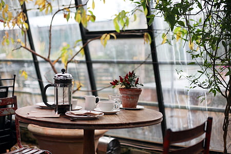 kettle and plates on table thumbnail