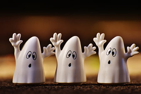 three white ghost plastic figures thumbnail