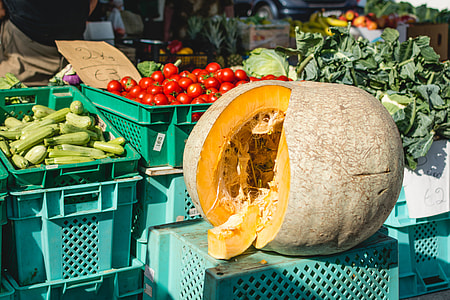 Huge pumpkin on a market thumbnail