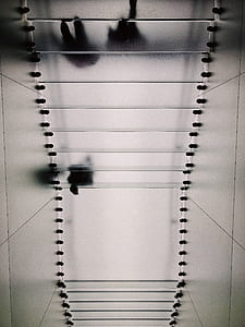 stairs, shadows, monochrome, black and white thumbnail