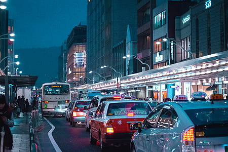 Photo of Traffic Jam at Night. thumbnail