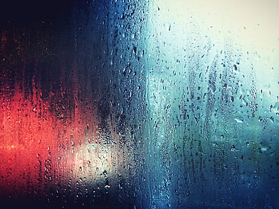 glass with moist showing red and blue lights thumbnail