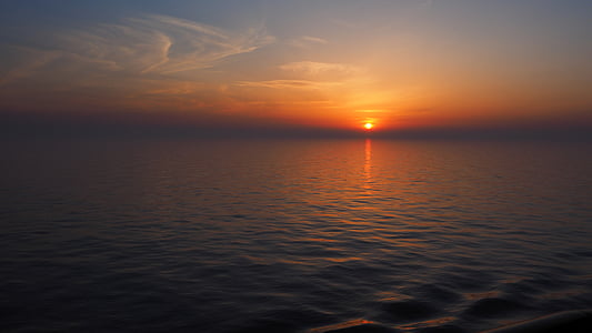 body of water during golden hour thumbnail