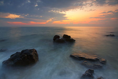 sea, dawn, nature, sky thumbnail