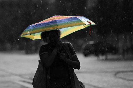 man holding umbrella during rain thumbnail