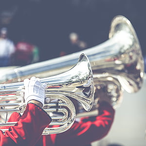 person playing trumpet at daytime thumbnail