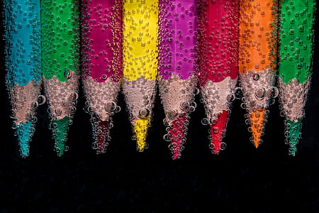 photographed of blue, green, pink, yellow, purple, and red color pencil thumbnail