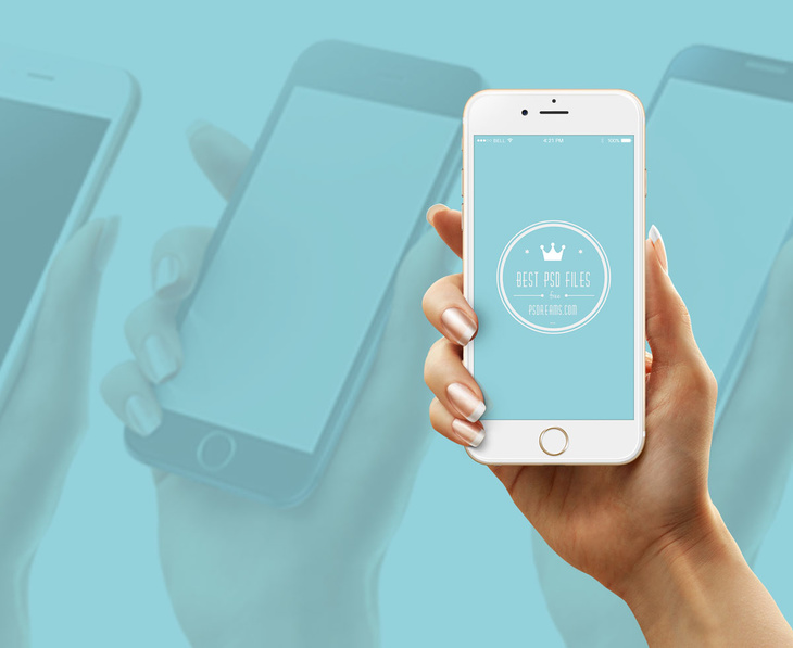 iPhone 6 Holding Hand Mockup psd file