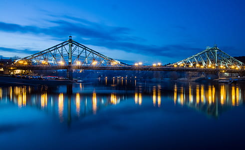 black bridge across body of water thumbnail