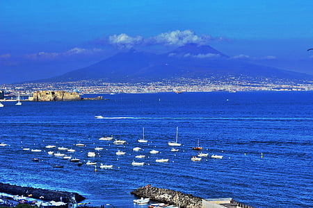 white boats on blue sea thumbnail