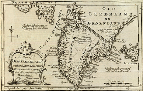 Map based on Egede's descriptions and misconceptions of Greenland thumbnail