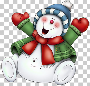 Snowman with Scarf , snowman illustration PNG clipart