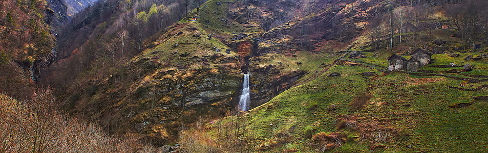 landscape photography of mountain falls thumbnail