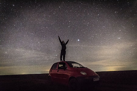 boy, stars, car, magic, night, long exposure thumbnail