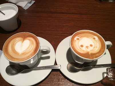 two cappuccino in ceramic mugs thumbnail