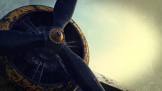 low angle photo of plane propeller thumbnail