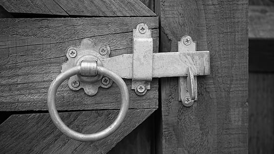grayscale photo of dead bolt thumbnail