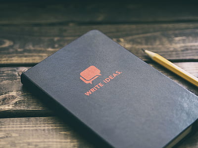 Write Ideas book near brown pencil thumbnail