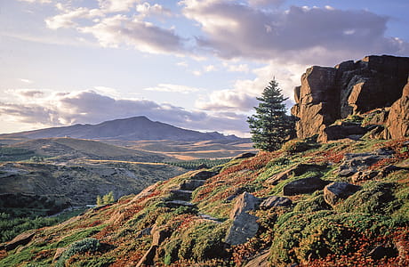 Scenic view of green mountains thumbnail