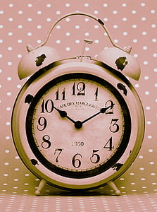 pink analog alarm clock at 10:10 display thumbnail