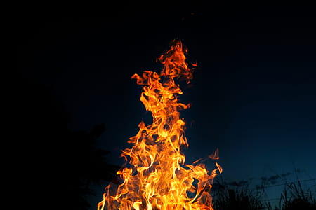 flame during nighttime thumbnail