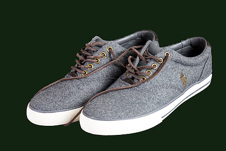pair of gray-and-white Ralph Lauren sneakers thumbnail