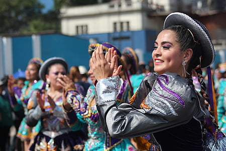 women with costume dancing on street thumbnail