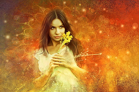 woman holding yellow petaled flower thumbnail