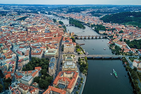 Amazing Historic Centre of Prague from aerial view thumbnail